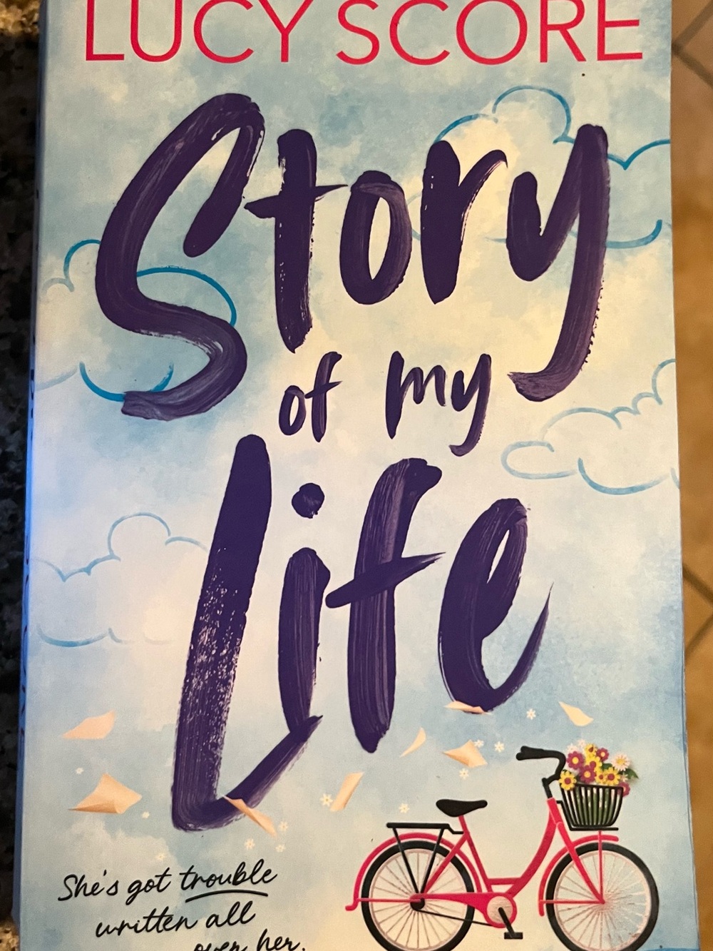 Lucy Score "Story of My Life" Hardcover Book - Sky Blue & Purple